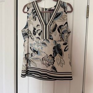 Hale Bob silk BOHO Floral Sleeveless V-Neck Top